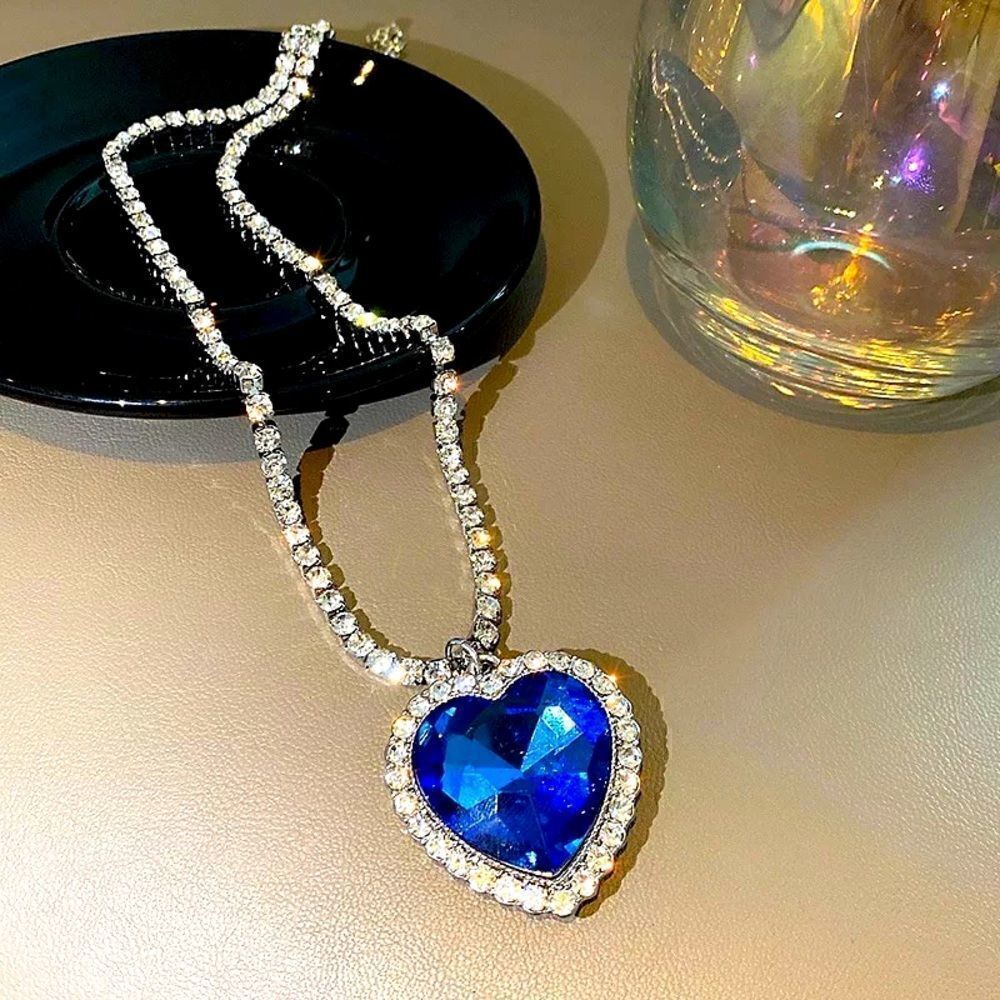 💕Brand New Titanic Blue Heart of The Ocean Love Forever Pendant Necklace